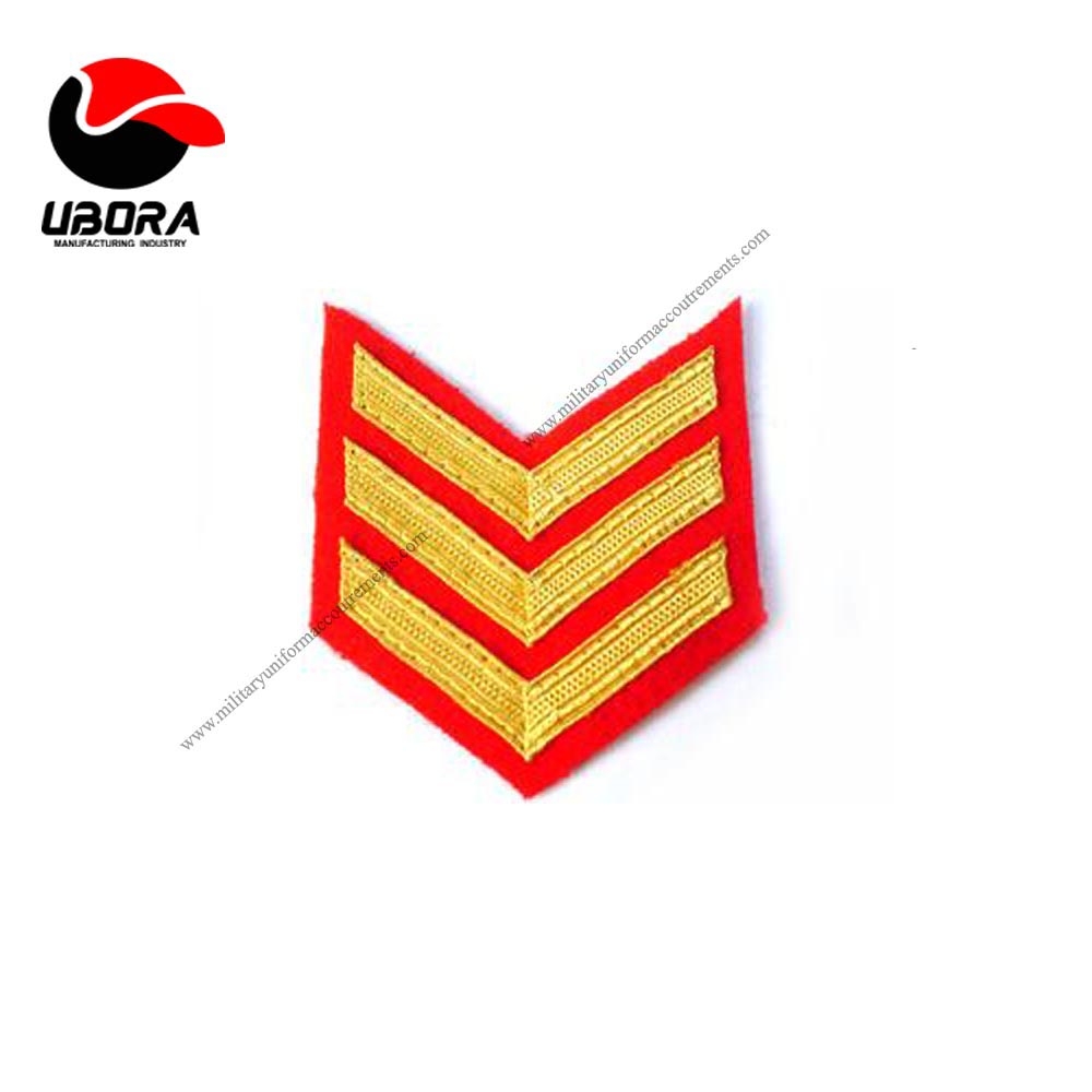 CHEVRON MESS DRESS ROYAL MARINES GOLD ON RED COLOR CUSTOM chevron military clothing accessories